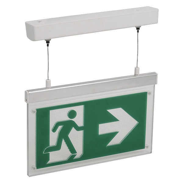 Светильник эвакуационный ИЭК ССА3002 подвесной двусторонний сменный знак 3 часа 3W
