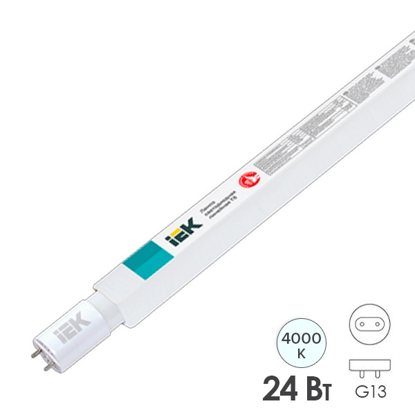 Лампа светодиодная T8 линейная ИЭК 24Вт 230В 4200K G13 1514x25mm