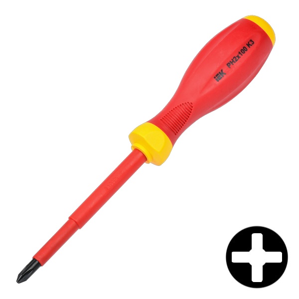 Отвертка ИЭК диэлектрическая PH2х100 мм K3 ARMA2L 3