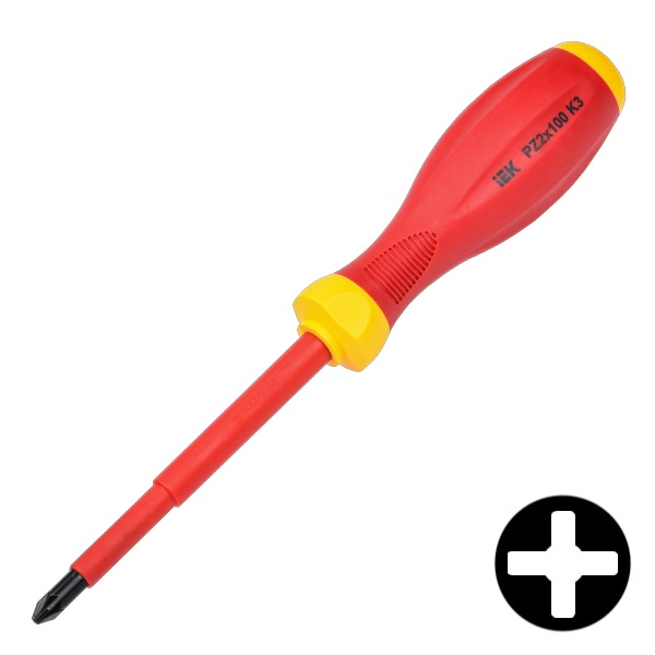 Отвертка ИЭК диэлектрическая PZ2х100 мм К3 (Expert) ARMA2L 3