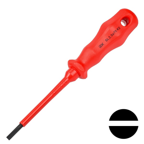 Отвертка ИЭК диэлектрическая SL3,5х75 мм К2 (Profi) ARMA2L 3