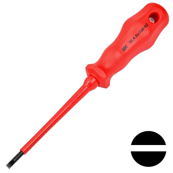Отвертка ИЭК диэлектрическая SL4,0х100 мм К2 (Profi) ARMA2L 3