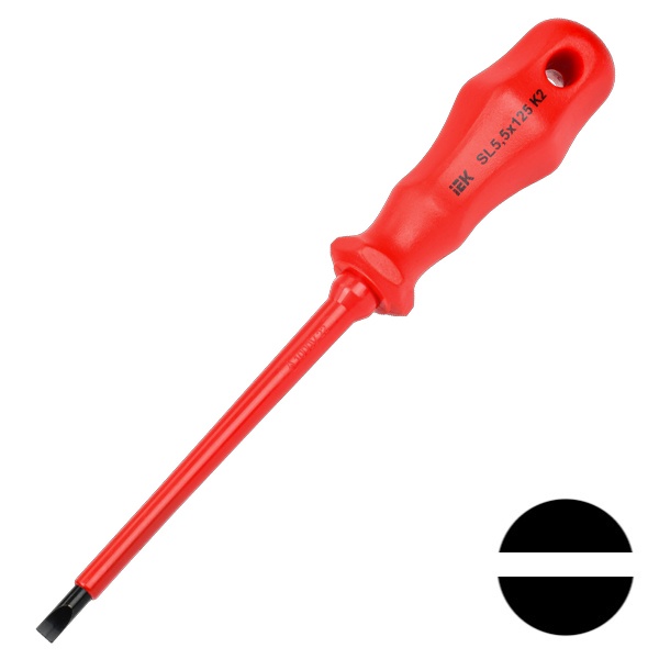 Отвертка ИЭК диэлектрическая SL5,5х125 мм К2 (Profi) ARMA2L 3