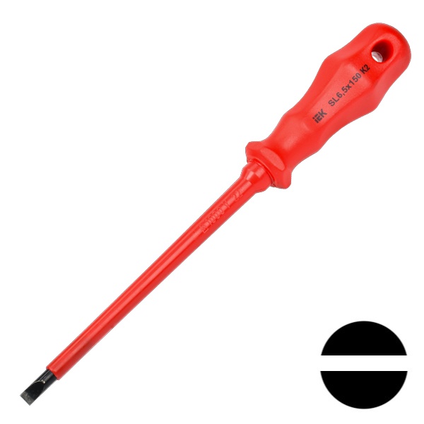 Отвертка ИЭК диэлектрическая SL6,5х150 мм К2 (Profi) ARMA2L 3