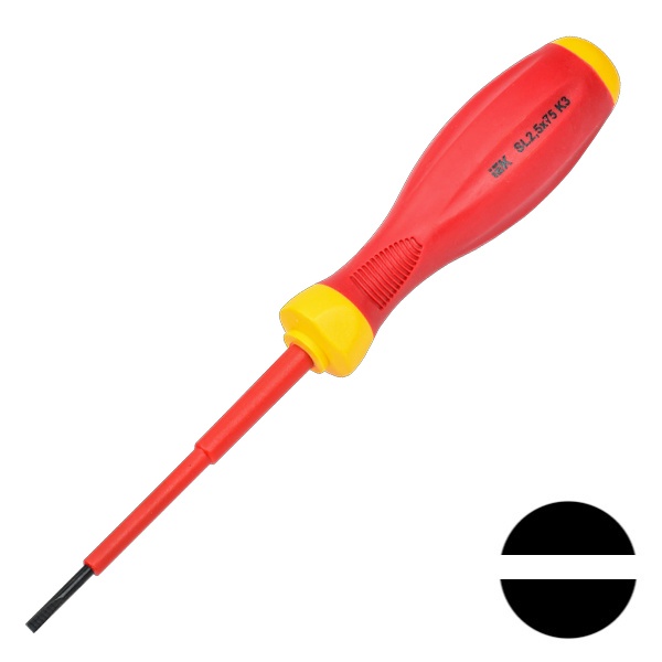 Отвертка ИЭК диэлектрическая SL2,5х75 мм К3 (Expert) ARMA2L 3