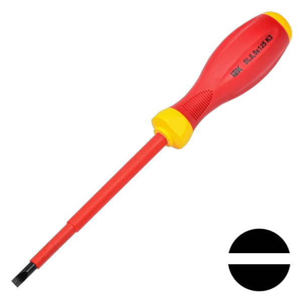Отвертка ИЭК диэлектрическая SL5,5х125 мм К3 (Expert) ARMA2L 3