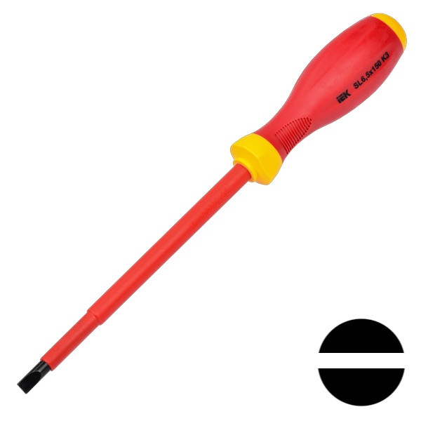 Отвертка ИЭК диэлектрическая SL6,5х150 мм К3 (Expert) ARMA2L 3