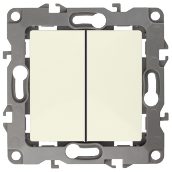 Переключатель двойной промежуточный ЭРА 10АХ-250В IP20 12, слоновая кость 12-1112-02 (бежевый)