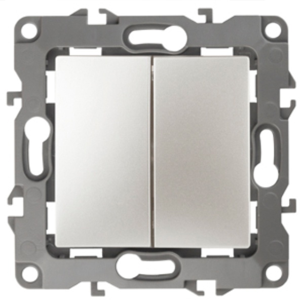 Переключатель двойной промежуточный ЭРА 10АХ-250В IP20 12, перламутр 12-1112-15