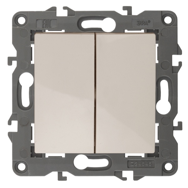 Переключатель двойной промежуточный ЭРА 10АХ-250В IP20 Elegance слоновая кость 14-1112-02 (бежевый)