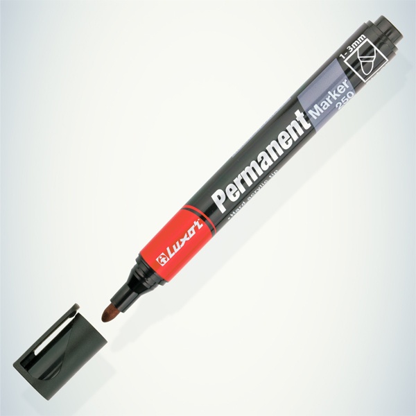 Маркер перманентный Luxor 250 1-3 мм, черный, пулевидный 233838