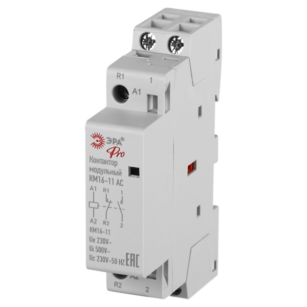 Контактор модульный ЭРА PRO NO-902-321 КМ16-11 16A 1NO+1NC 1 модуль катушка 230В AC