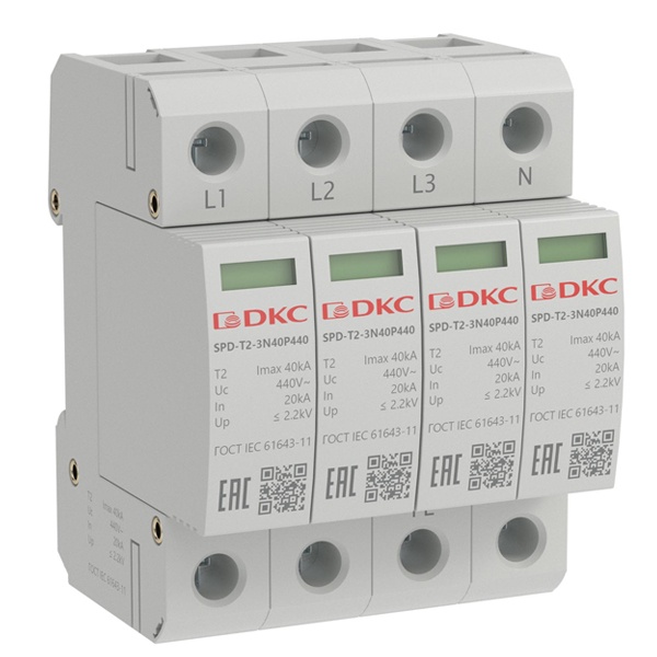УЗИП DKC тип 2 4 полюса Imax 40kA Un 440V со сменным модулем