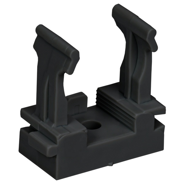 Держатель с защелкой ИЭК ELASTA для гофрированных труб под монтажный пистолет CFM16 черный