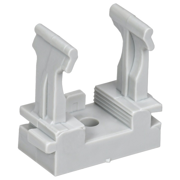 Держатель с защелкой ИЭК ELASTA для гофрированных труб под монтажный пистолет CFM25 серый