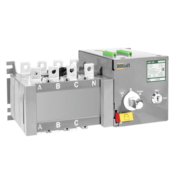 Ввод резерва автоматический DEKraft АВР АВР-102 4п 160А 10кА с моторным приводом