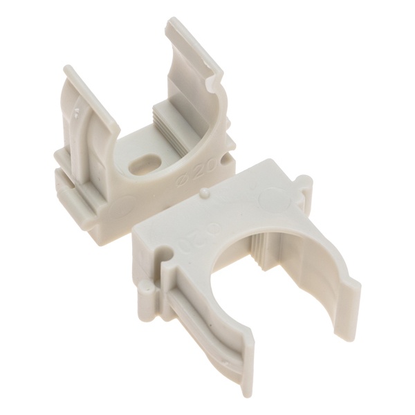 Крепеж-клипса Rexant для труб под монтажный пистолет в п/э d20 [упак.100шт] серая