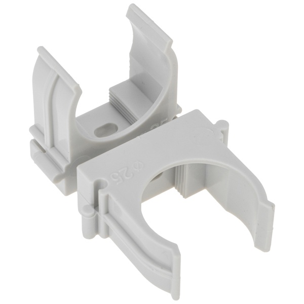 Крепеж-клипса Rexant для труб под монтажный пистолет в п/э d25 [упак.50шт] серая