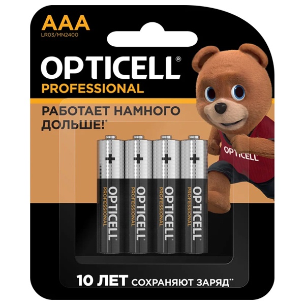 Батарейка AAA Opticell Professional LR03 MN2400 1,5V алкалиновая (упаковка 4шт) 6911332375442