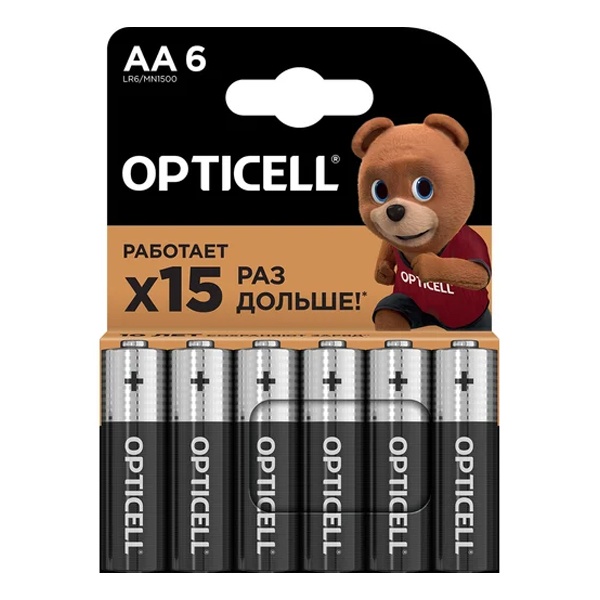 Батарейка AA Opticell LR6 Basic MN1500 1,5V алкалиновая (упаковка 6 шт) 6911332391664