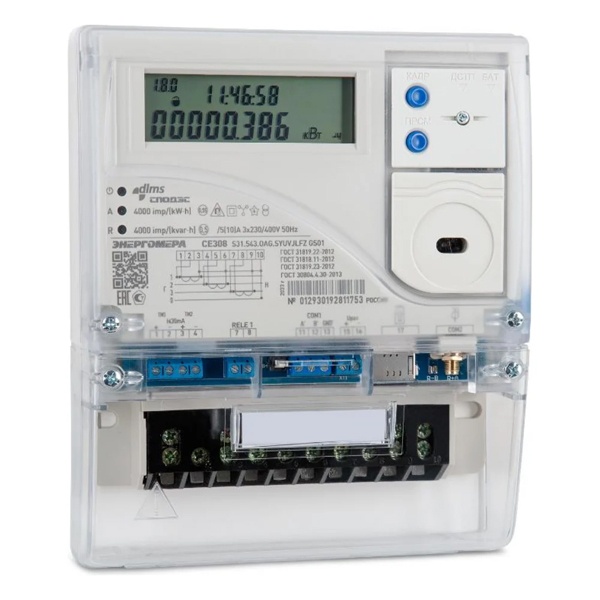 Счетчик трехфазный многотарифный Энергомера CE308 S31.543.OAA.SYUVJLFZ SPDS 5-10А 0,5S/0,5