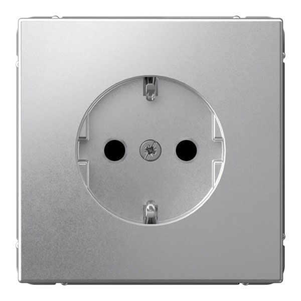 Розетка SE ArtGallery 2P+E 16А быстрозажимные клеммы шторки алюминий