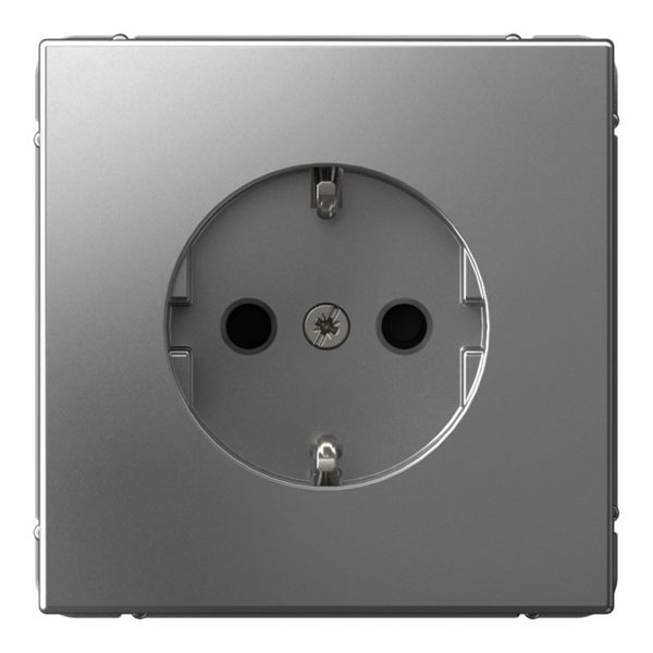 Розетка SE ArtGallery 2P+E 16А быстрозажимные клеммы шторки сталь