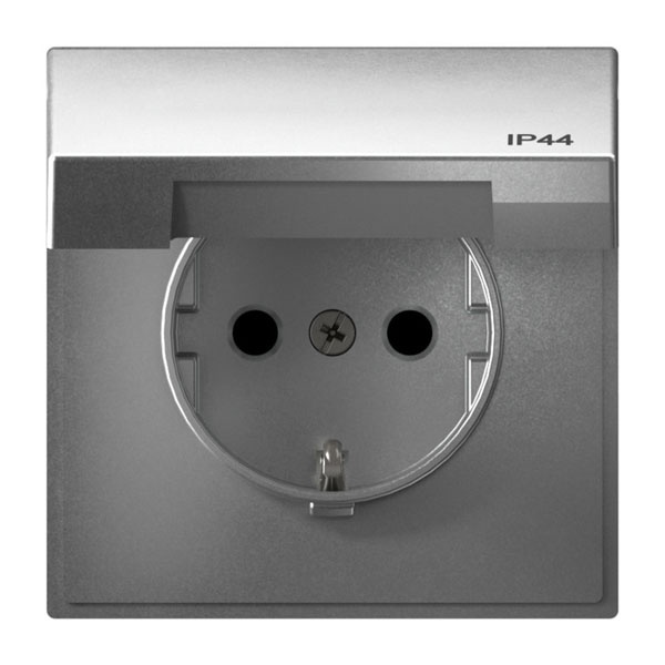 Розетка SE ArtGallery 2P+E 16А быстрозажимные клеммы шторки крышка IP44 алюминий