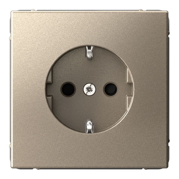 Розетка SE ArtGallery 2P+E 16А быстрозажимные клеммы шторки шампань