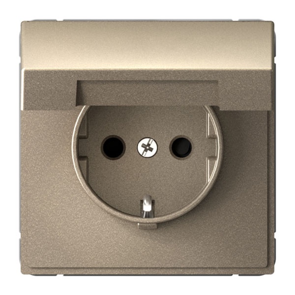 Розетка SE ArtGallery 2P+E 16А быстрозажимные клеммы шторки крышка IP20 шампань