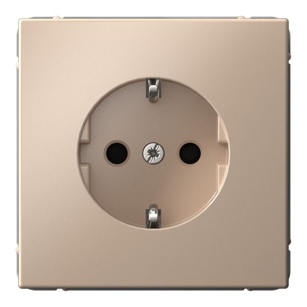 Розетка SE ArtGallery 2P+E 16А быстрозажимные клеммы шторки песочный