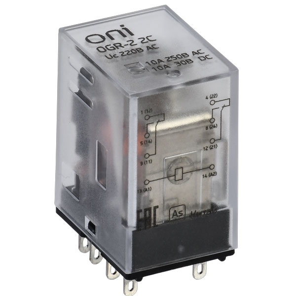 Реле общего назначения ONI (ИЭК) OGR-2 10A 2NO/NC 24В DC