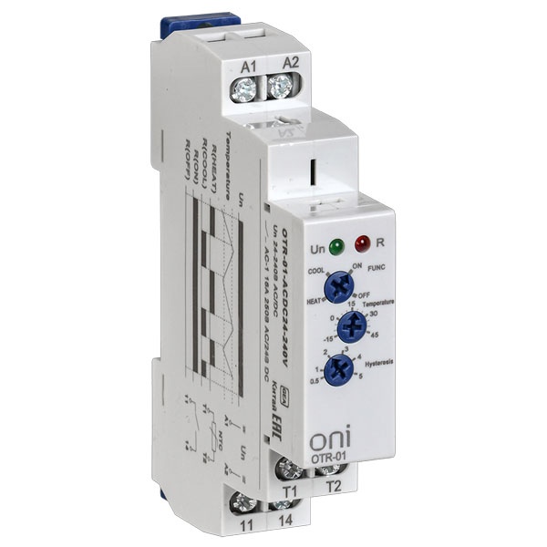Реле температурное с датчиком ONI (ИЭК) OTR-01 16А -15/+45град 1НО 24-240В AC/DC