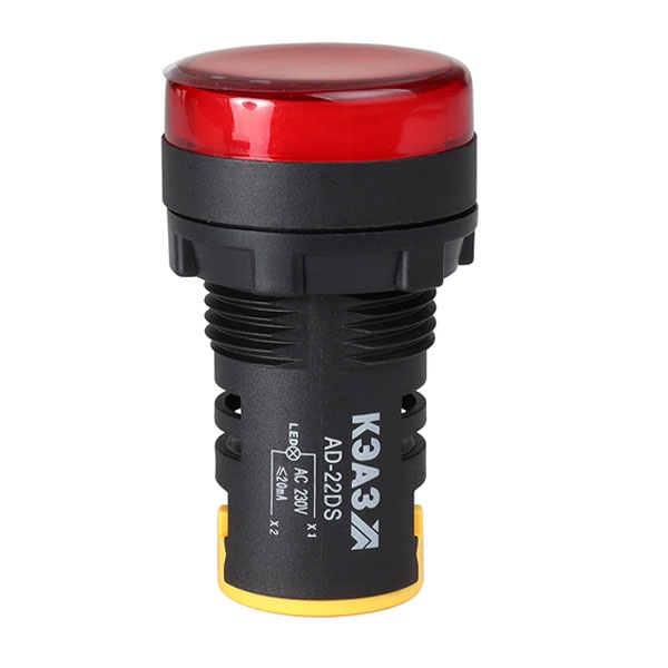 Лампа КЭАЗ AD22DS LED матрица 22мм 230В AC красная