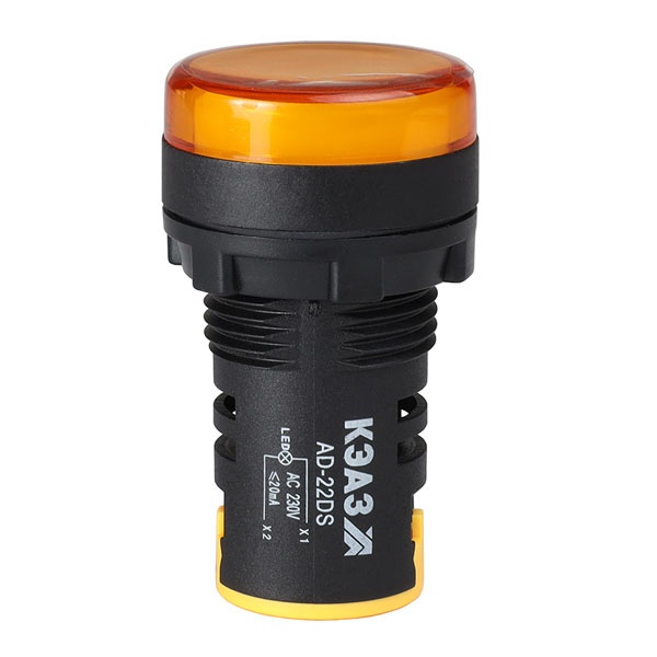 Лампа КЭАЗ AD22DS LED матрица 22мм 230В AC желтая