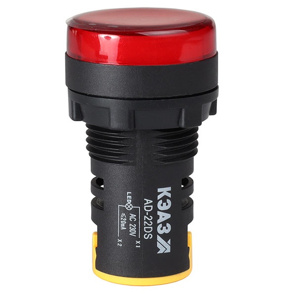 Лампа КЭАЗ AD22DS LED матрица 22мм 24В AC/DC красная