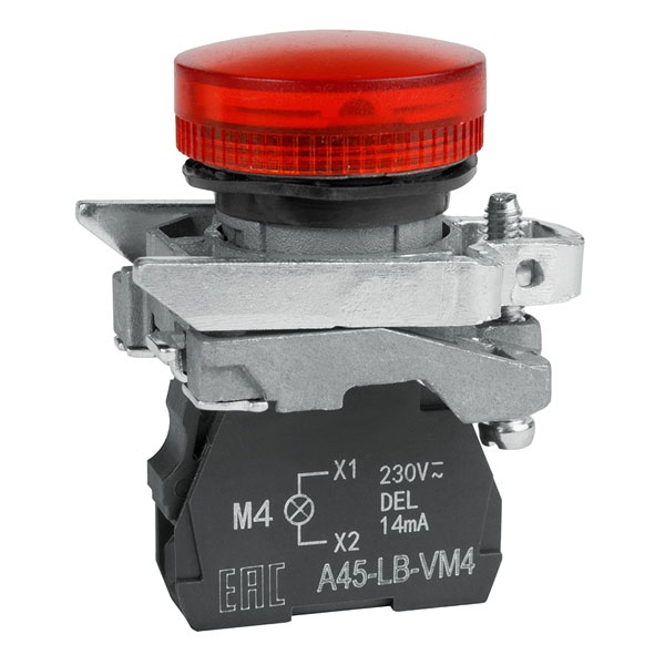 Лампа КЭАЗ сигнальная OptiSignal D22 C4-L-M4 красная LED металл 230-240V AC IP65