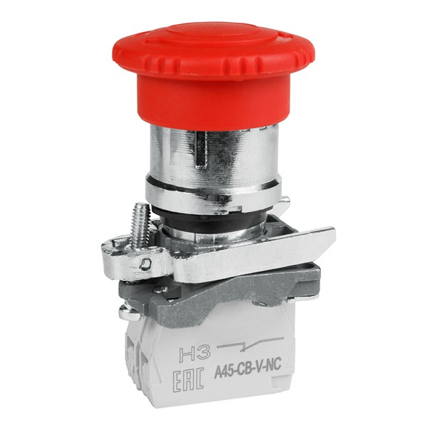 Кнопка аварийной остановки КЭАЗ OptiSignal D22 C4-ESTR-11 металл 1НО+1НЗ возврат поворотом IP65