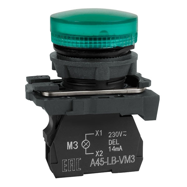 Лампа КЭАЗ сигнальная OptiSignal D22 C5-L-M3 зеленая LED пластик 230-240V AC IP65