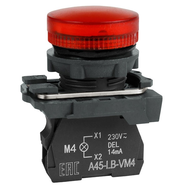 Лампа КЭАЗ сигнальная OptiSignal D22 C5-L-B4 красная LED пластик 24V AC/DC IP65