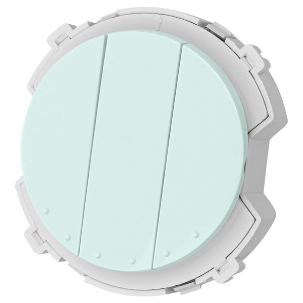 Переключатель трехклавишный TDM Байкал 16А 250В проходной фисташковый