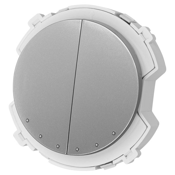 Переключатель двухклавишный TDM Байкал 16А 250В платина