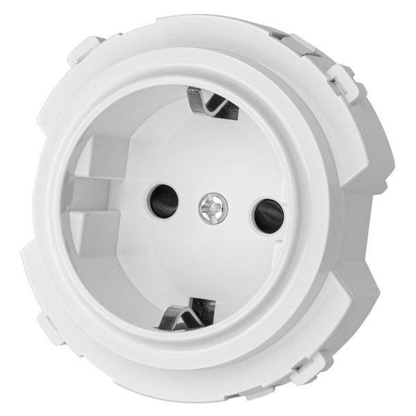 Розетка TDM Байкал 2П+З 16А 250В шторки белая