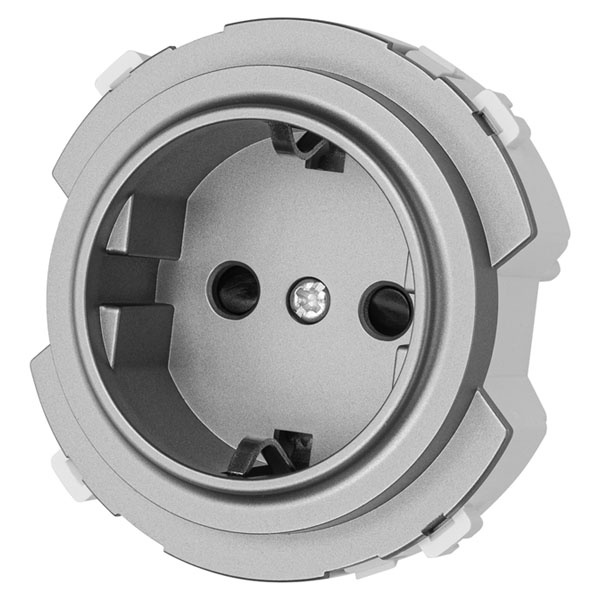 Розетка TDM Байкал 2П+З 16А 250В шторки платина