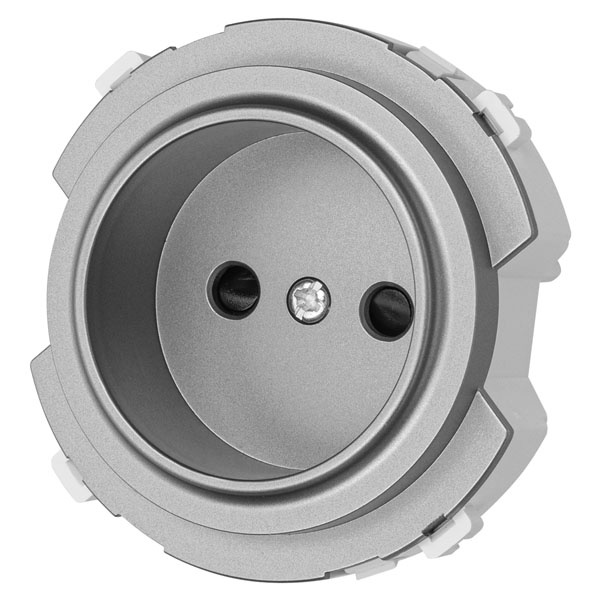 Розетка TDM Байкал 2П 16А 250В шторки платина