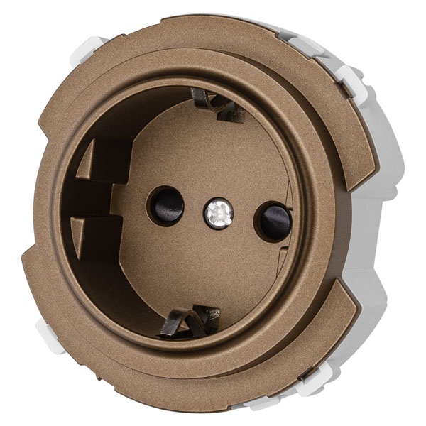 Розетка TDM Байкал 2П+З 16А 250В шторки бронза