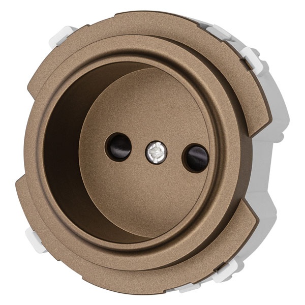 Розетка TDM Байкал 2П 16А 250В шторки бронза