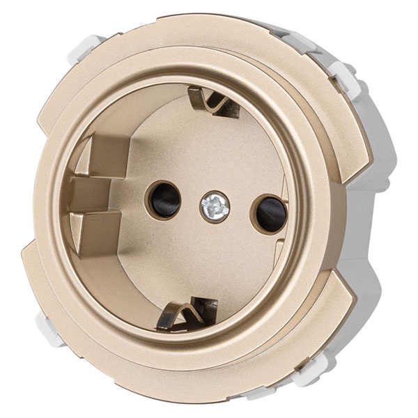 Розетка TDM Байкал 2П+З 16А 250В шторки шампань