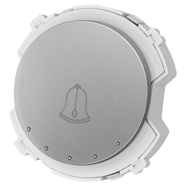 Кнопочный выключатель звонка одноклавишный TDM Байкал 16А 250В платина