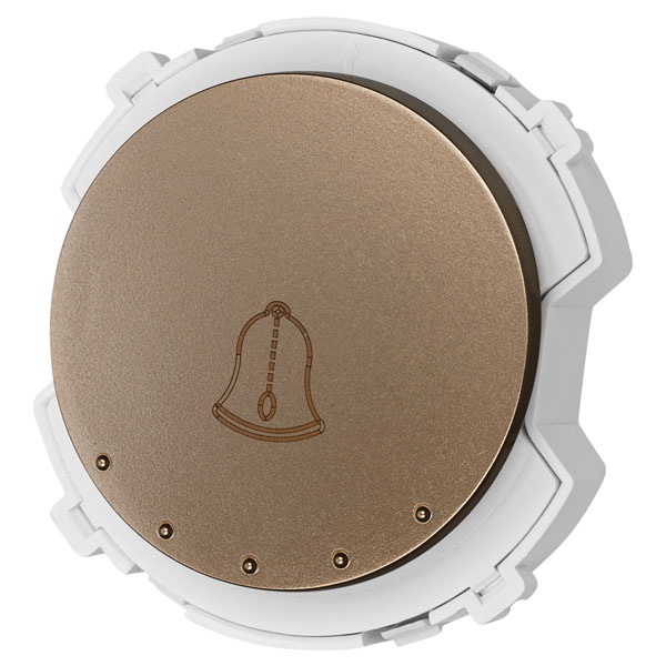 Кнопочный выключатель звонка одноклавишный TDM Байкал 16А 250В бронза